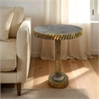 Carolina Luxe Pedestal Accent Table in Antique Gold