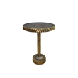 Carolina Luxe Pedestal Accent Table in Antique Gold