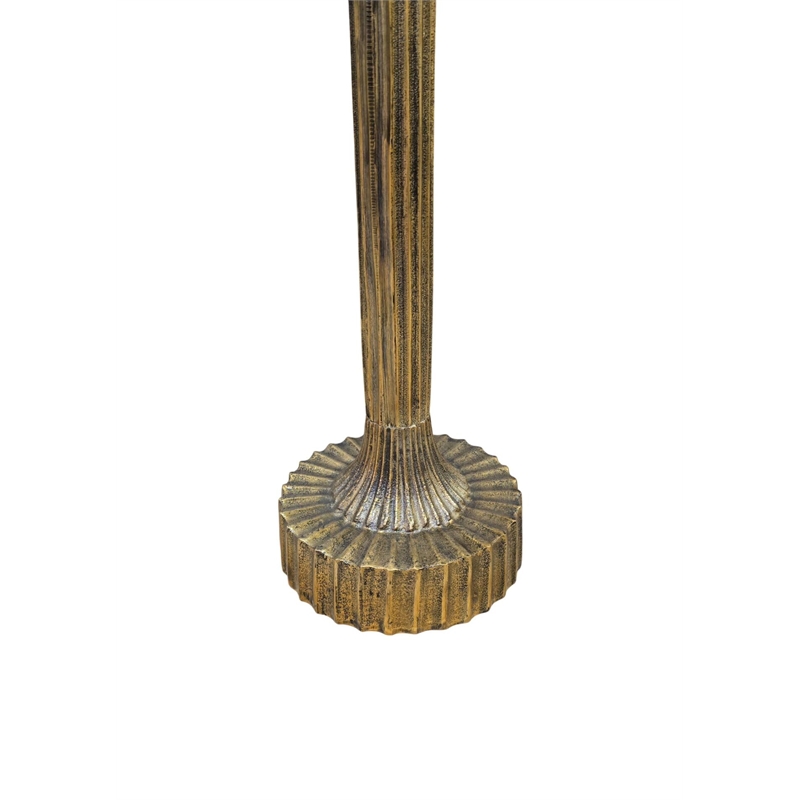Carolina Luxe Pedestal Accent Table in Antique Gold