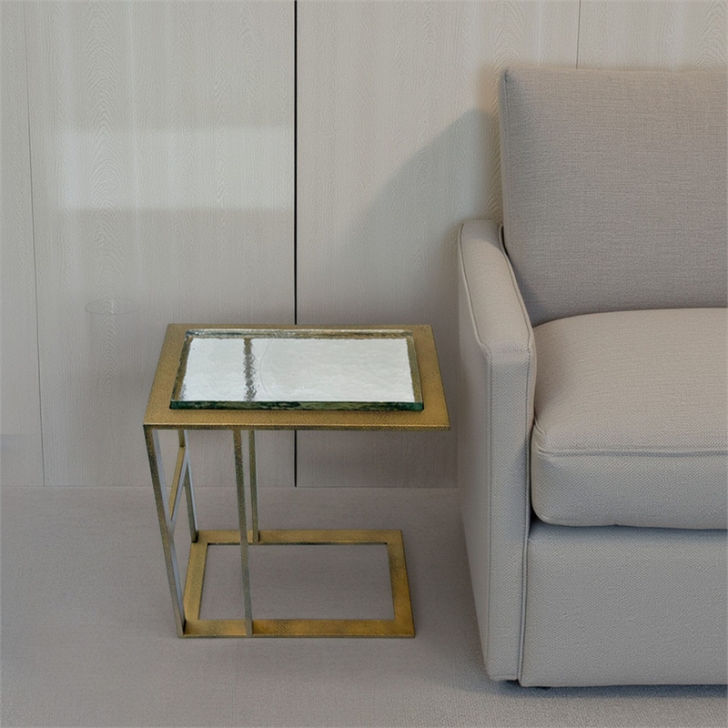 Carolina Castella C-End Table in Antique Brass