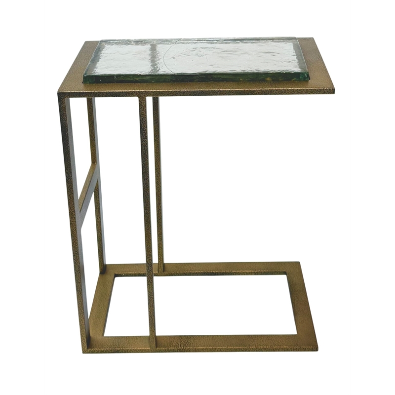 Carolina Castella C-End Table in Antique Brass
