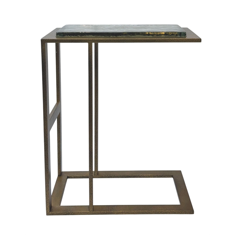 Carolina Castella C-End Table in Antique Brass