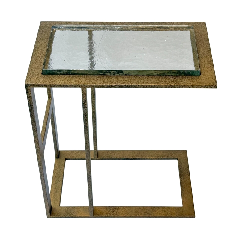 Carolina Castella C-End Table in Antique Brass