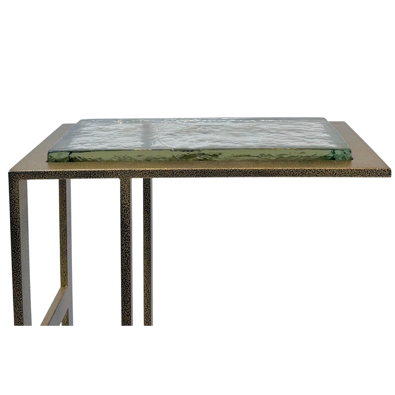 Carolina Castella C-End Table in Antique Brass