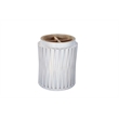 Carolina Hatteras Hi-Lo Vertical Slats Accent Table in Whitewash
