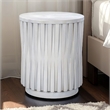 Carolina Hatteras Hi-Lo Vertical Slats Accent Table in Whitewash