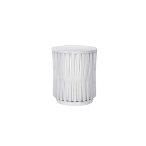 Carolina Hatteras Hi-Lo Vertical Slats Accent Table in Whitewash