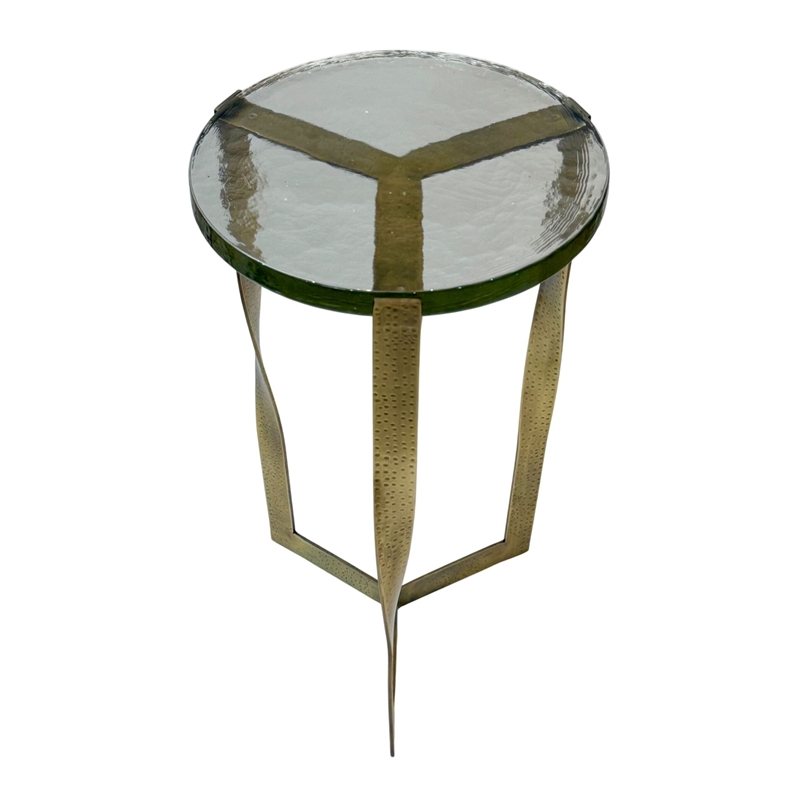 Carolina Castella Round Side Table in Brass