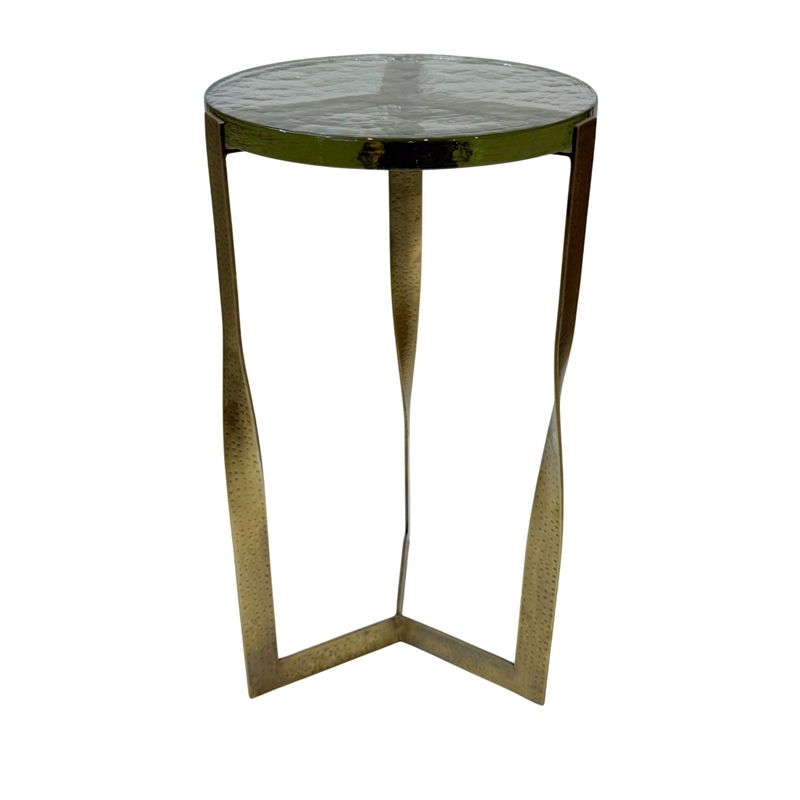 Carolina Castella Round Side Table in Brass