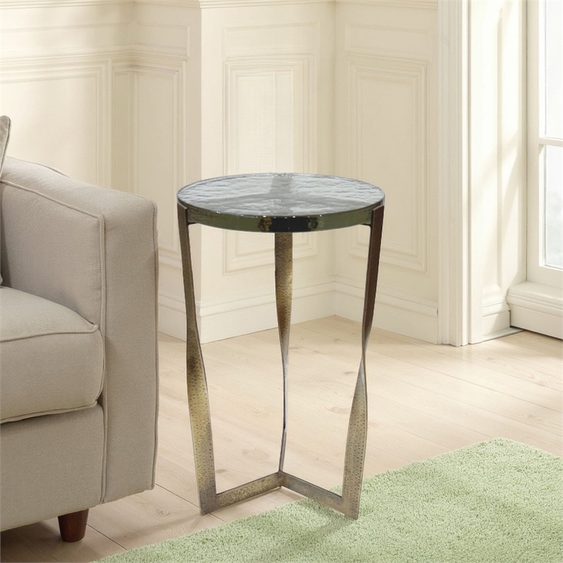 Carolina Castella Round Side Table in Brass