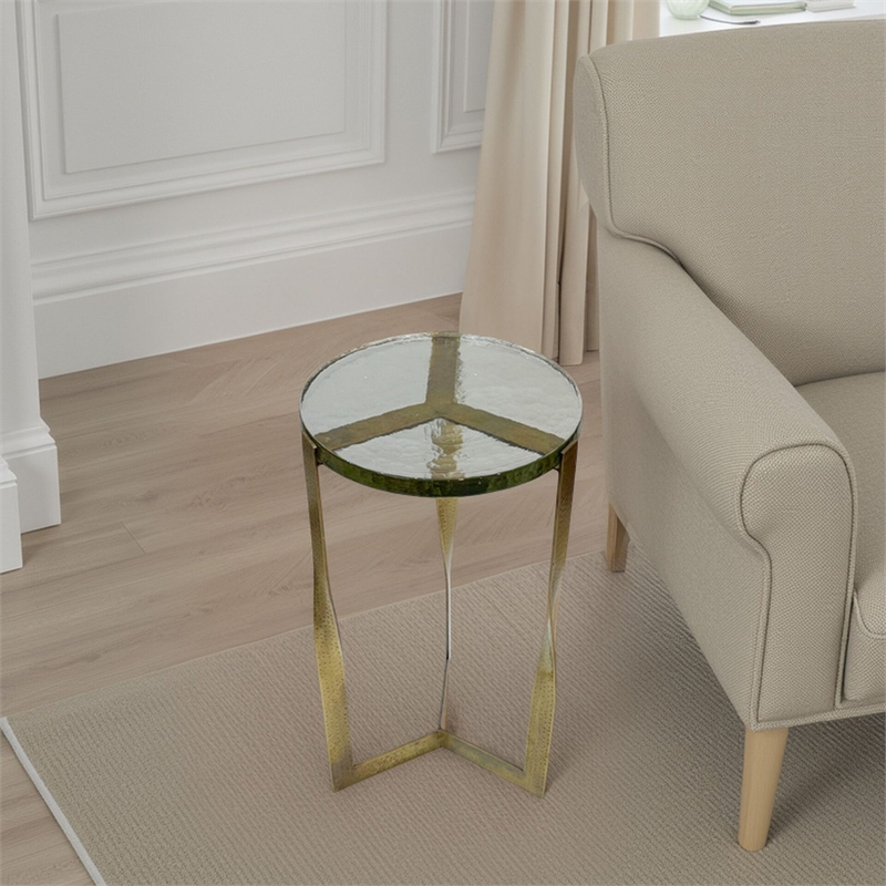 Carolina Castella Round Side Table in Brass