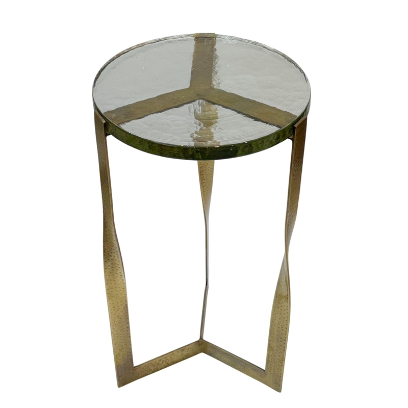 Carolina Castella Round Side Table in Brass