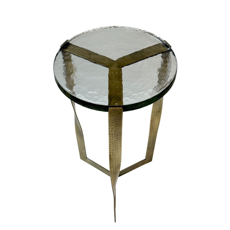 Carolina Castella Round Side Table in Brass