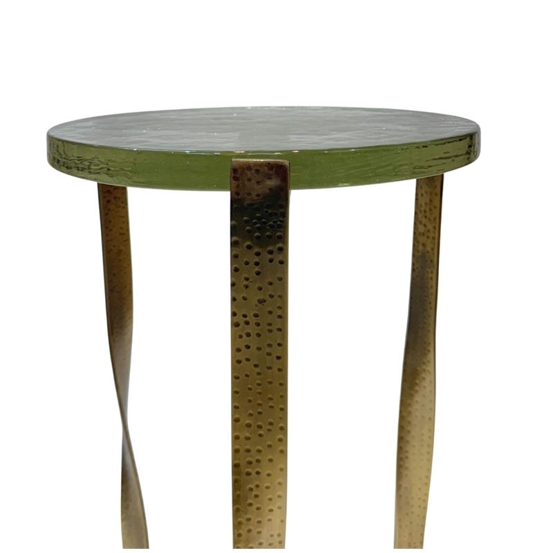Carolina Castella Round Side Table in Brass