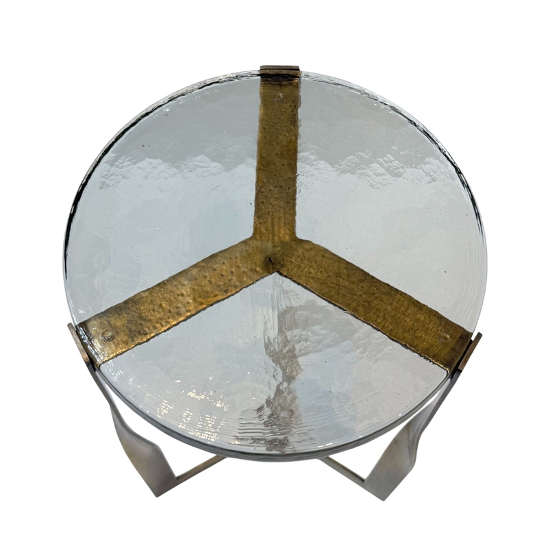 Carolina Castella Round Side Table in Brass