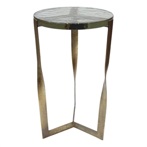 Carolina Castella Round Side Table in Brass