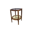 Carolina Hyacinth Glass Top Cane Bottom Side Table in Honey/Cane