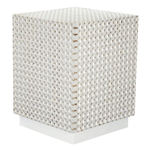 Carolina Dimple 24&quot High x 18&quot Square Accent Table in Whitewash