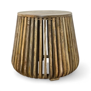 Carolina Cascade 24&quotx21&quot Slatted Bell Shaped Side Table in Natural