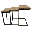 Carolina Electra 3 Piece Nesting Table Set in Brass/Indstrial Iron