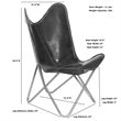 Carolina Monroe Butterfly Chair in BlackFrame in Black/White Hair