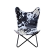 Carolina Monroe Butterfly Chair in BlackFrame in Black/White Hair
