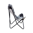 Carolina Monroe Butterfly Chair in BlackFrame in Black/White Hair