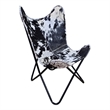 Carolina Monroe Butterfly Chair in BlackFrame in Black/White Hair