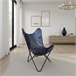 Carolina Monroe Butterfly Chair in Black Frame in Black Stitched Leather