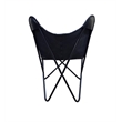 Carolina Monroe Butterfly Chair in Black Frame in Black Stitched Leather