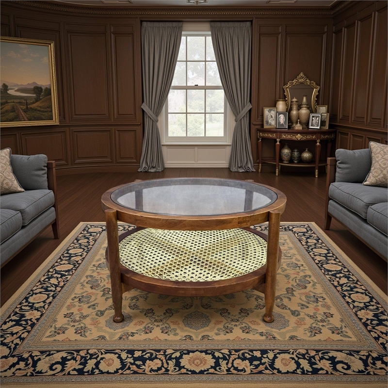 Carolina Hyacinth Coffee Table in Honey/Cane