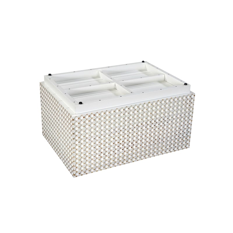 Carolina Dimple Rectangular Coffee Table in Whitewash