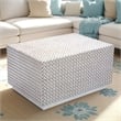Carolina Dimple Rectangular Coffee Table in Whitewash