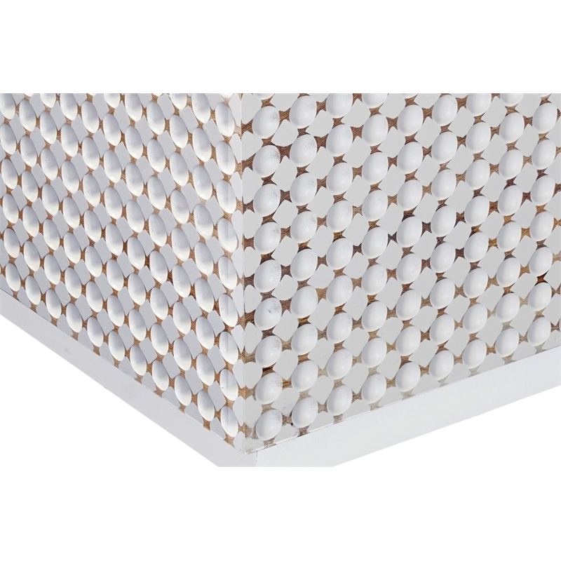 Carolina Dimple Rectangular Coffee Table in Whitewash