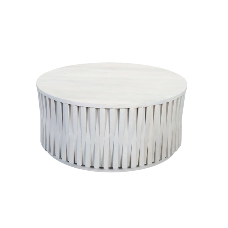 Carolina Hatteras Woven Coffee Table in Whitewash