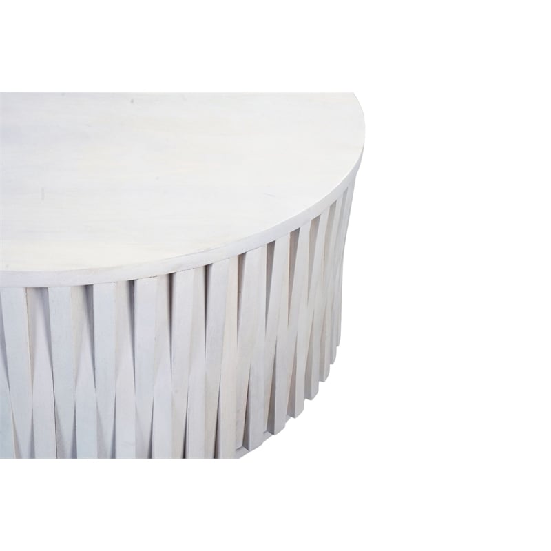 Carolina Hatteras Woven Coffee Table in Whitewash