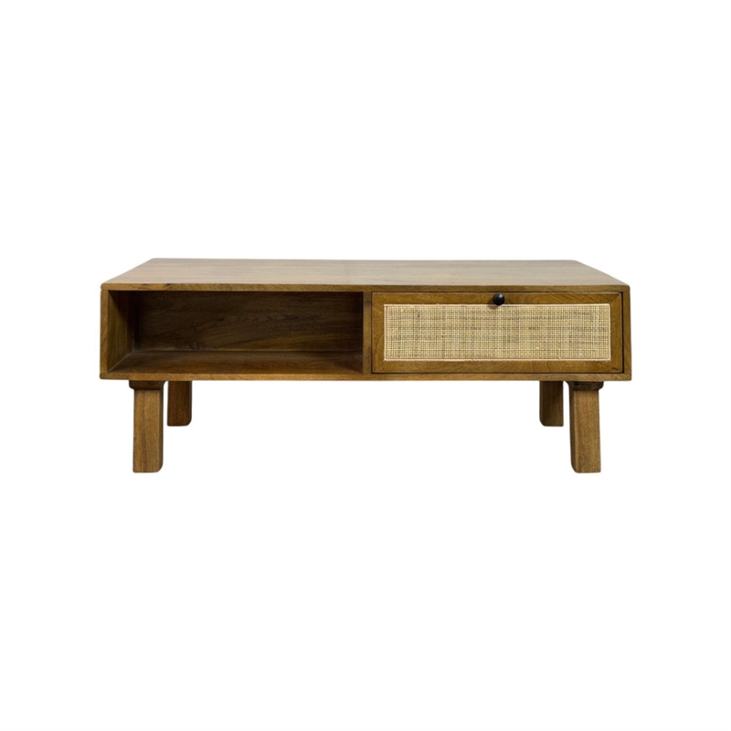Carolina Haven Dual-Compartment Coffee Table in Blonde Acacia