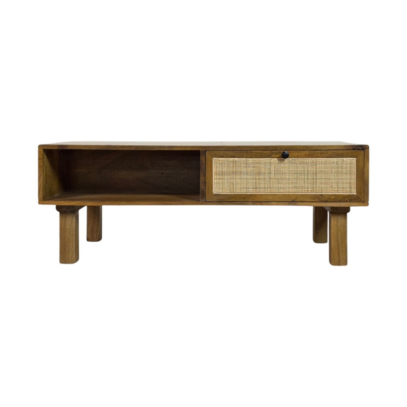 Carolina Haven Dual-Compartment Coffee Table in Blonde Acacia
