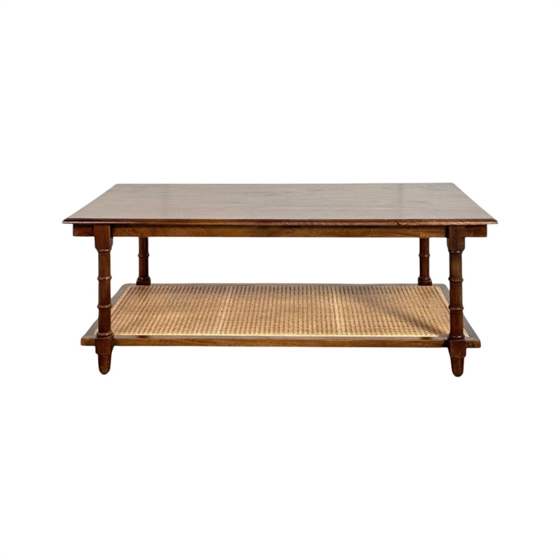 Carolina Chesterfield Wood & Cane Coffee Table in Natural