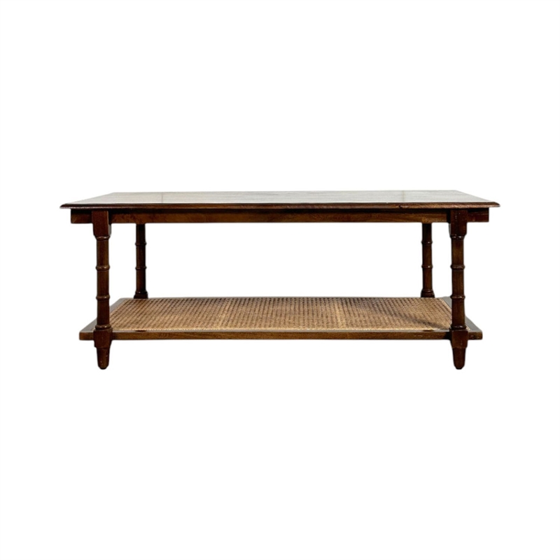 Carolina Chesterfield Wood & Cane Coffee Table in Natural