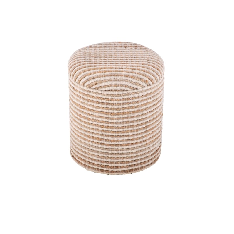 Carolina Handwoven Heracles Cotton Jute Stripe Storage Ottoman
