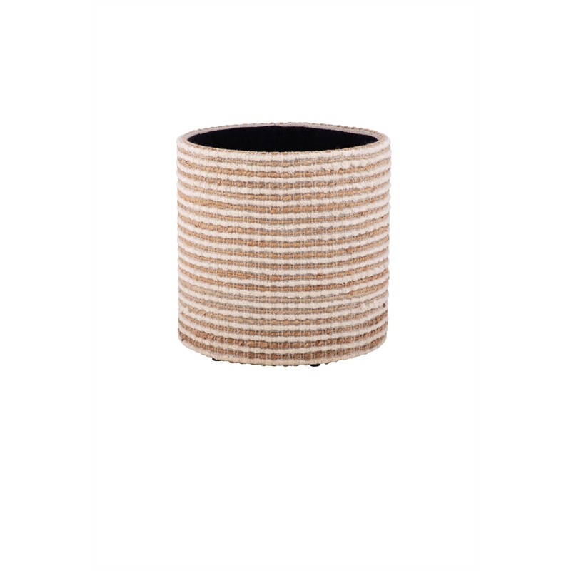 Carolina Handwoven Heracles Cotton Jute Stripe Storage Ottoman