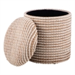 Carolina Handwoven Heracles Cotton Jute Stripe Storage Ottoman