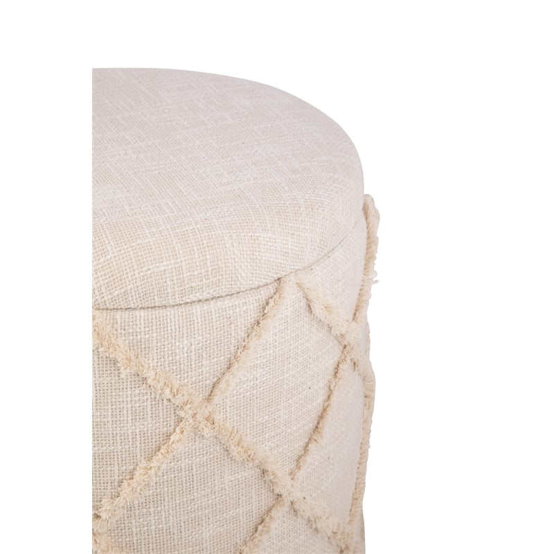 Carolina Handwoven Eros X Solid Fabric Storage Ottoman
