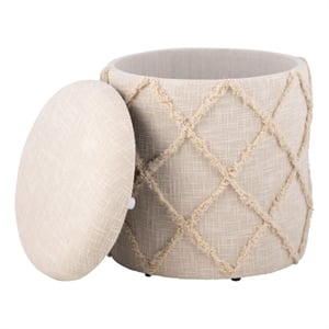 Carolina Handwoven Eros X Solid Fabric Storage Ottoman