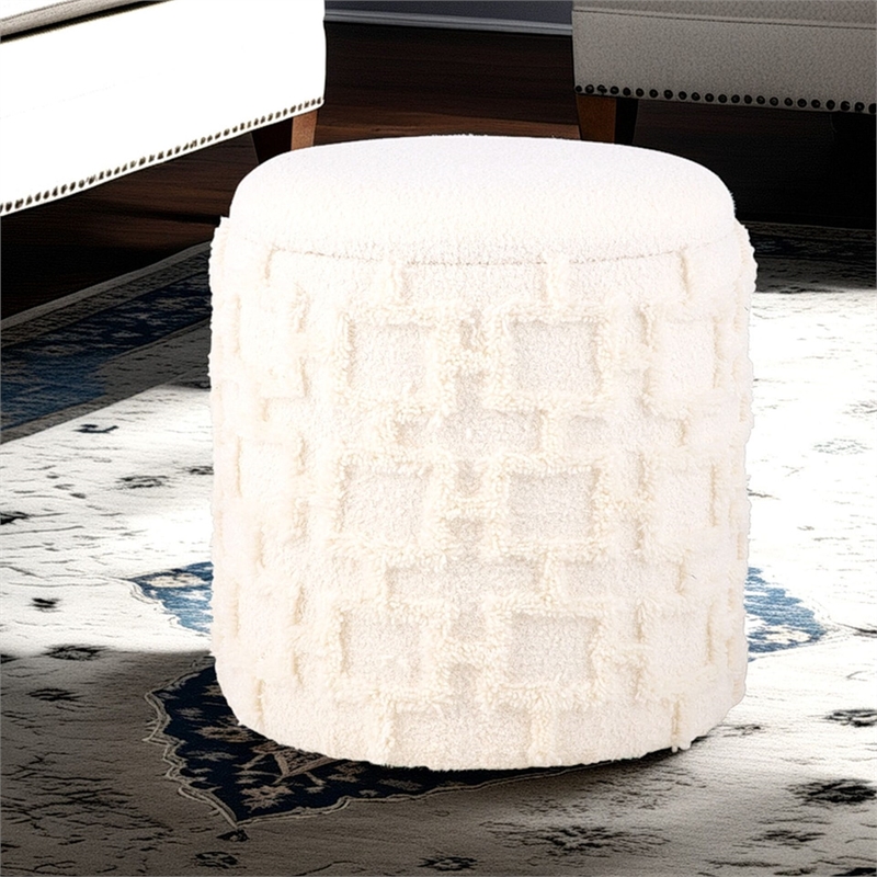 Carolina Handwoven Morpheus Solid Fabric Storage Ottoman