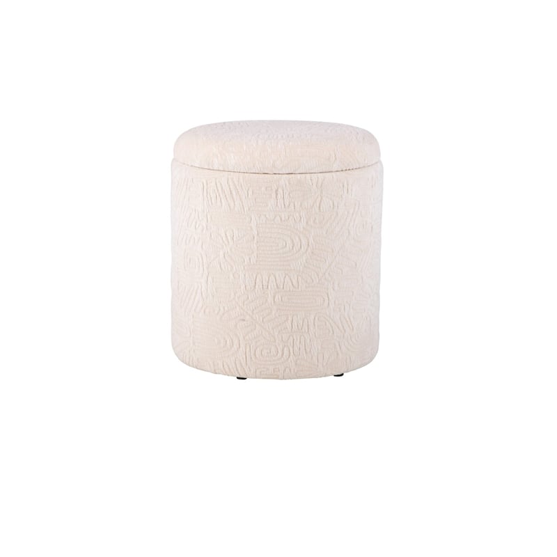 Carolina Handwoven Hermes Solid Fabric Storage Ottoman