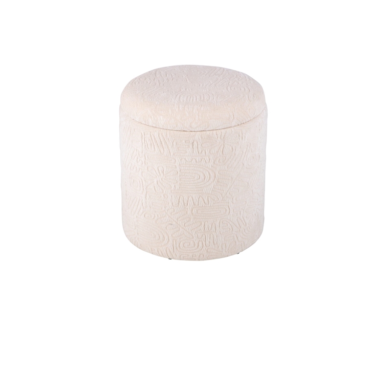 Carolina Handwoven Hermes Solid Fabric Storage Ottoman