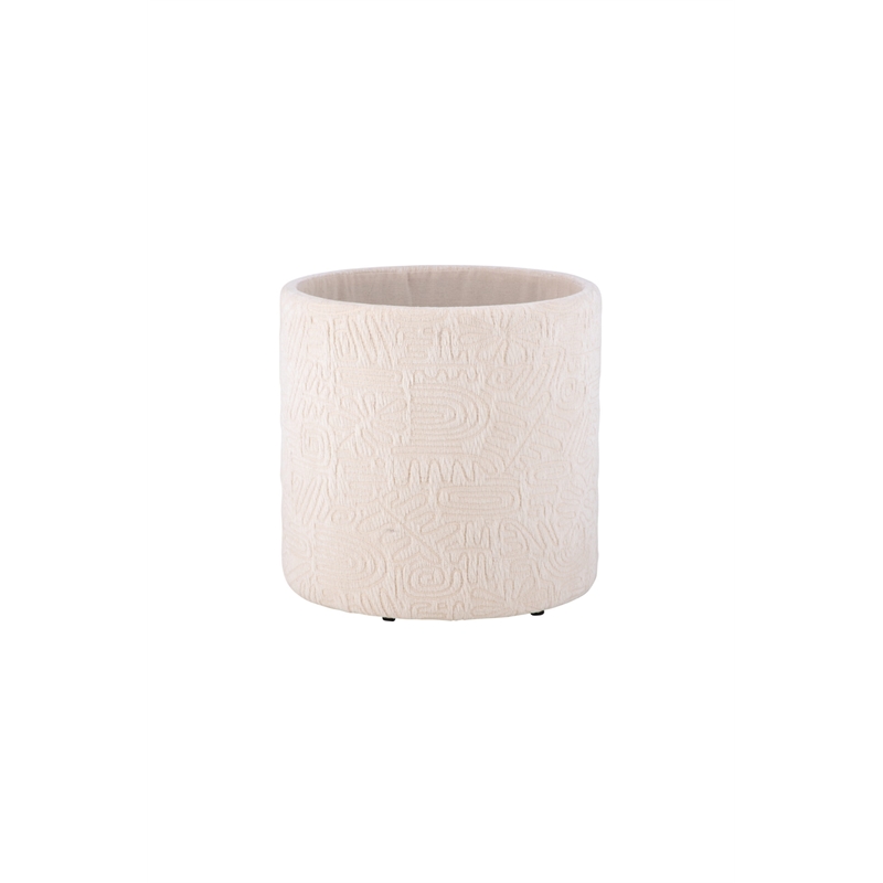 Carolina Handwoven Hermes Solid Fabric Storage Ottoman