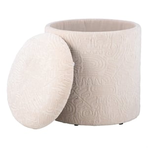 Carolina Handwoven Hermes Solid Fabric Storage Ottoman